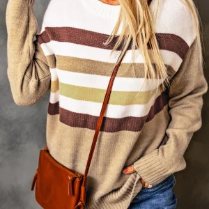 Pull rayé à manches longues