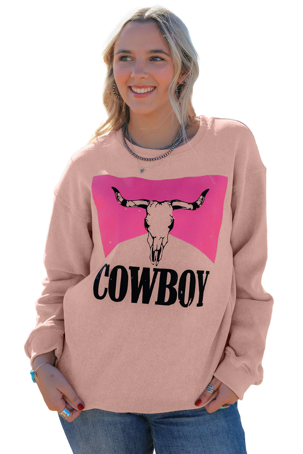 Steer Head Cowboy Womensweat-Shirt – Image 9