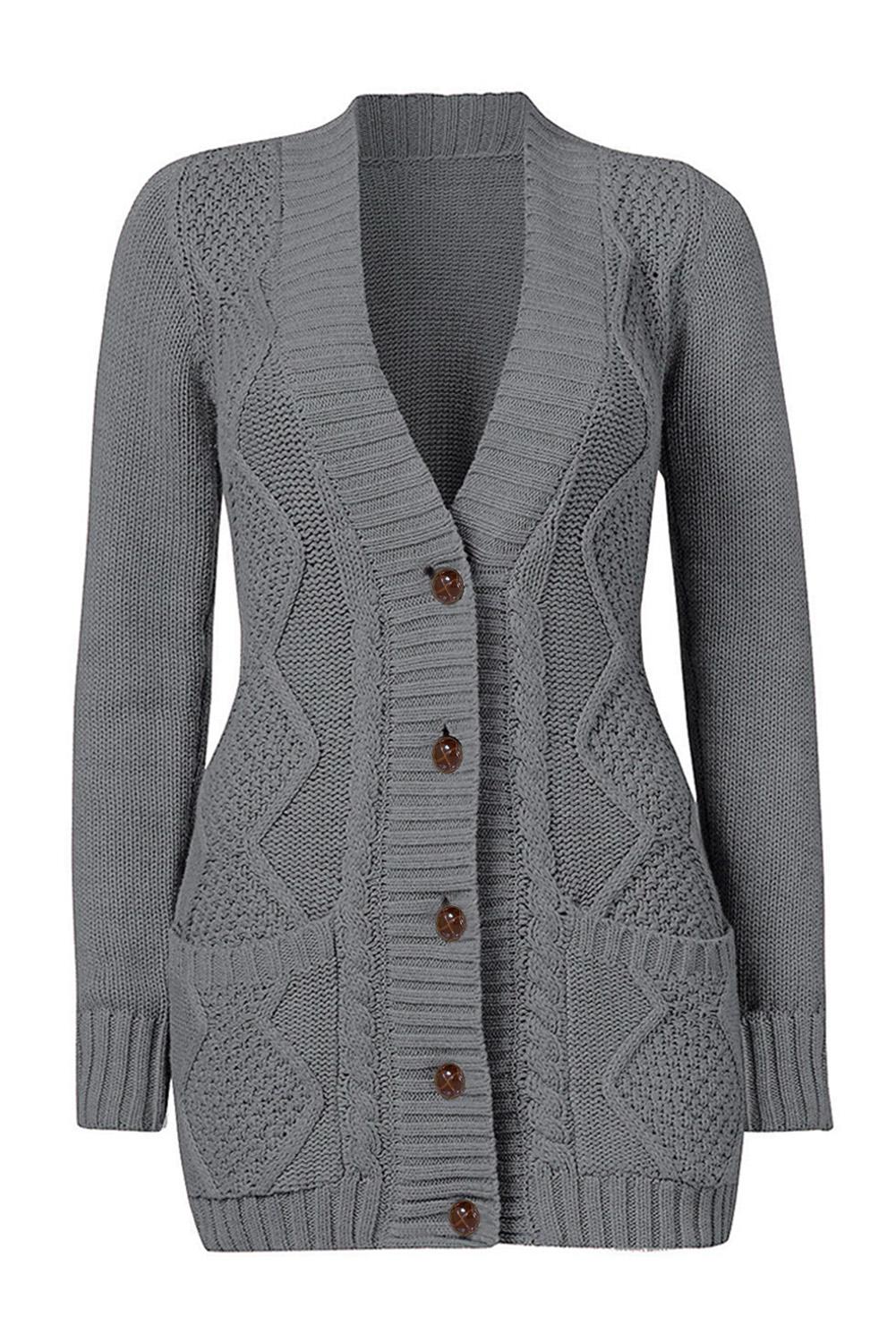 Cardigan à fermeture gris foncé – Image 7