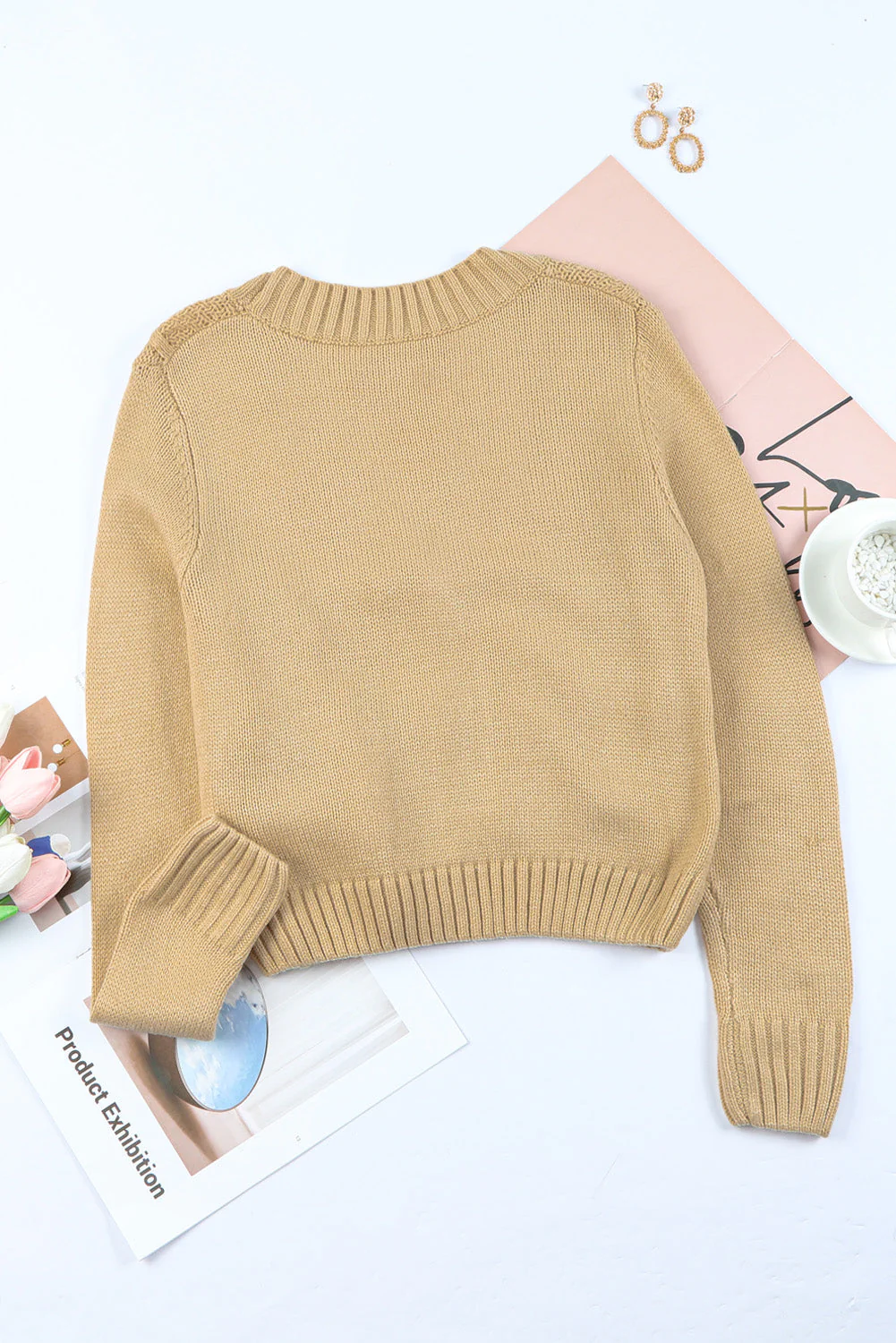 Cardigan texturé avec poches et boutons – Image 7