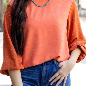 Chemisier ample a manches ballon et pois suisses