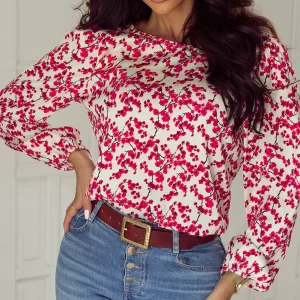 Blouse à imprimé floral et dos ouvert