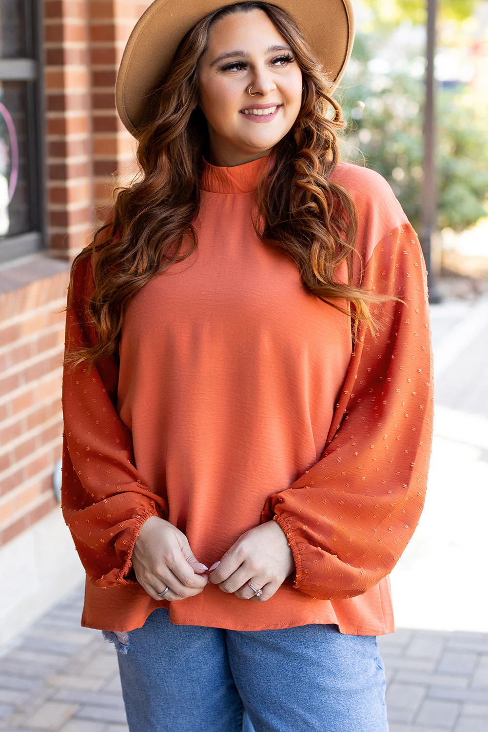 Chemisier ample a manches ballon et pois suisses – Image 4