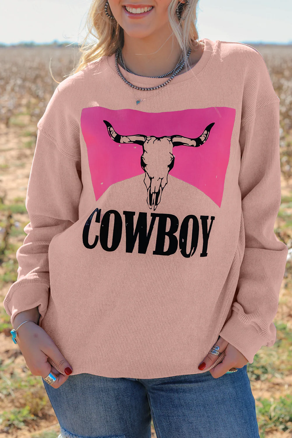 Steer Head Cowboy Womensweat-Shirt – Image 8