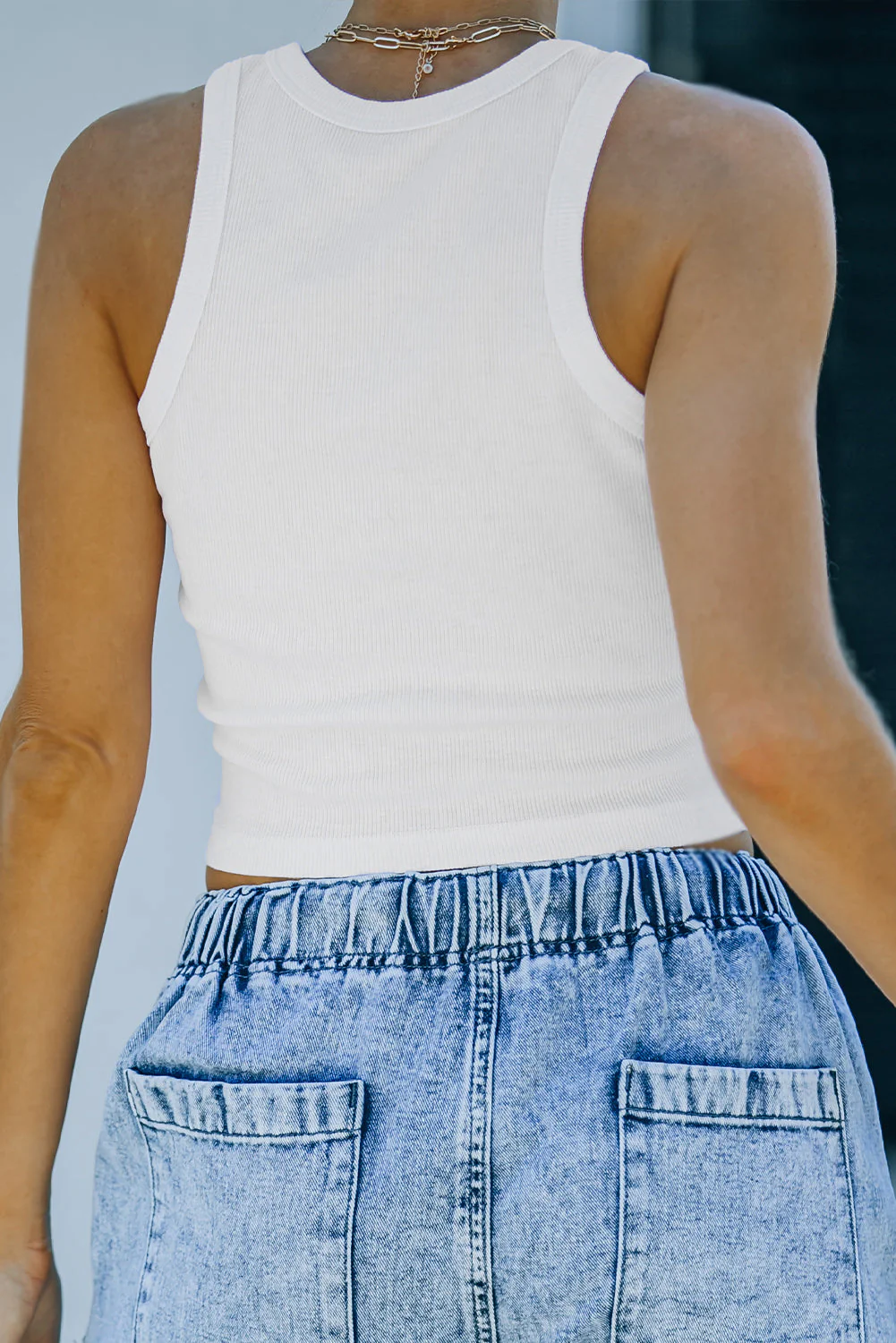 Débardeur cotelé moulant a la mode – Image 3