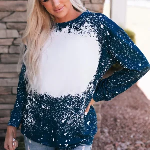 Sweat-shirt pull tie-dye bleu marine