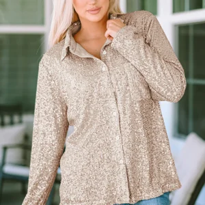 Chemise boutonnée au buste avec col à sequins