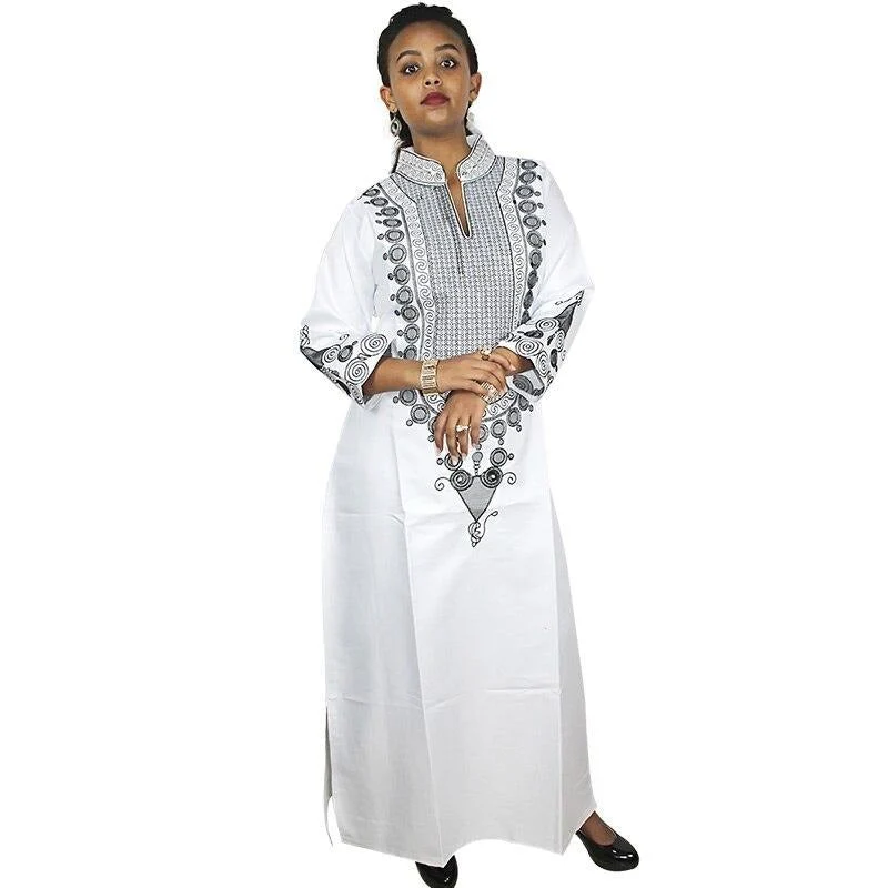 Boubou Africain Femme Blanc – Image 3