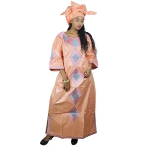 Boubou Femme Africaine Avec Turban