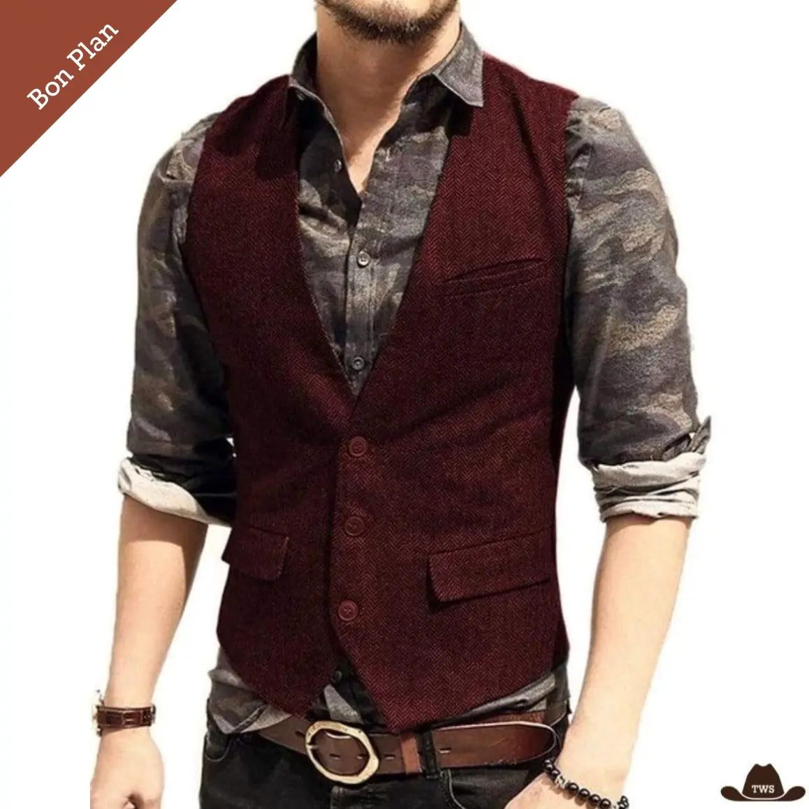 Gilet Cowboy Homme - Multi Tailles - Bon Plan – Image 5