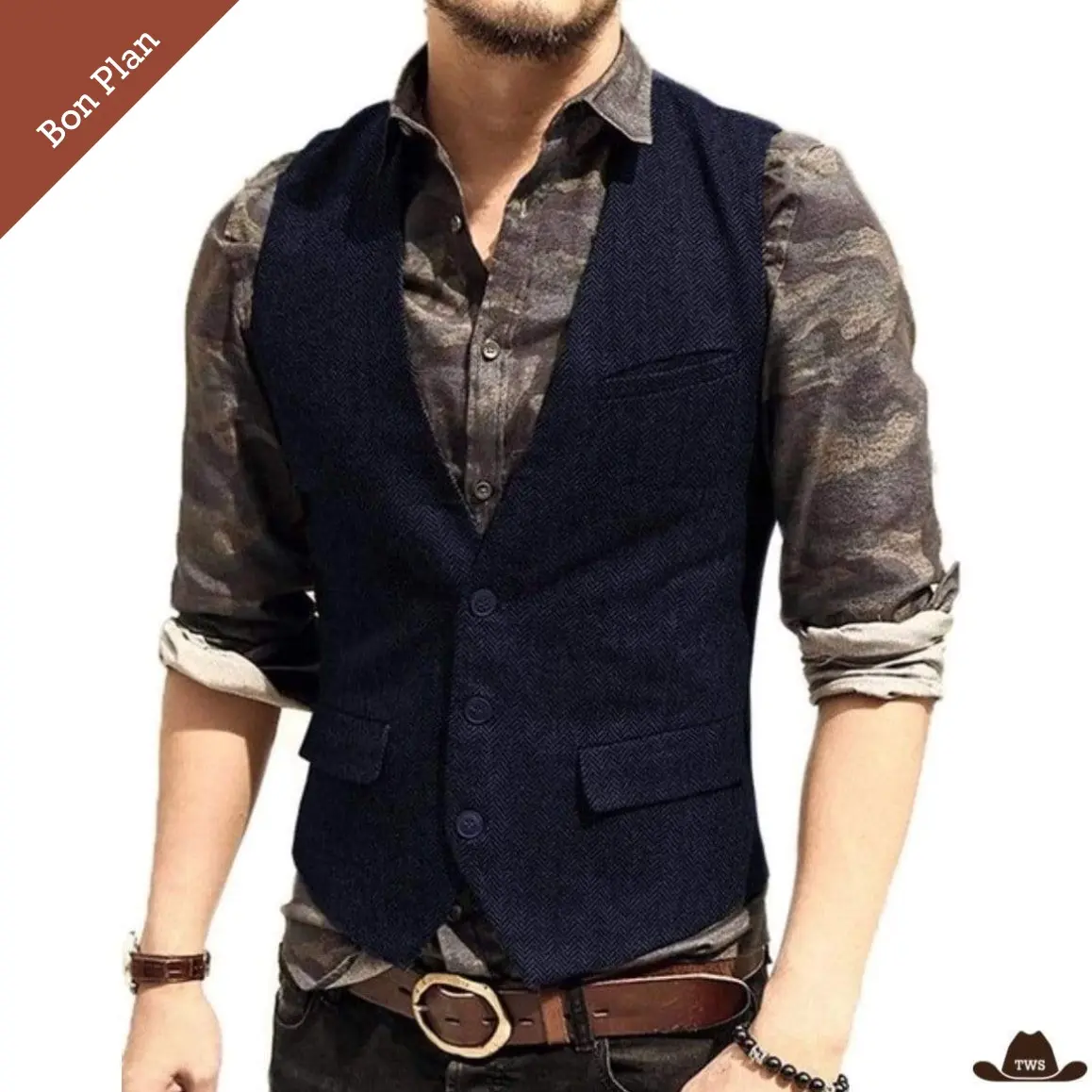 Gilet Cowboy Homme - Multi Tailles - Bon Plan – Image 4
