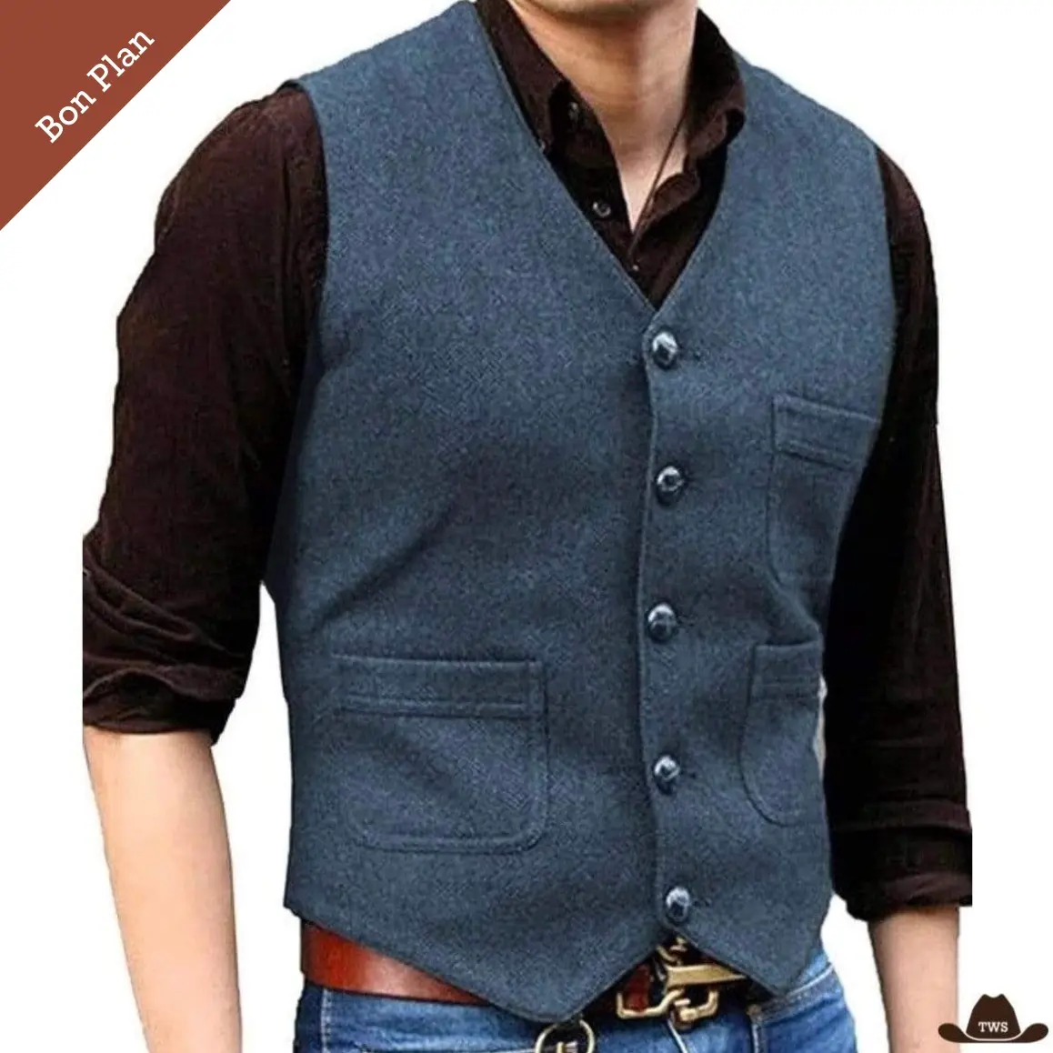 Gilet Homme Western - Multi Tailles - Bon Plan – Image 5