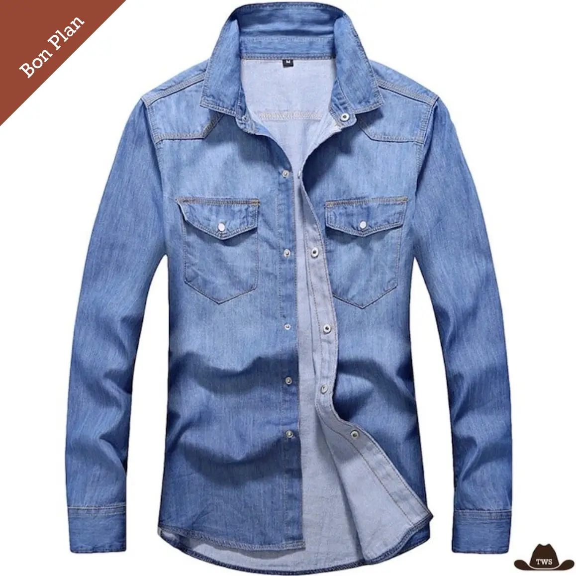 Chemise à Boutons Pressions Western - XL et 4XL - Bon Plan – Image 3