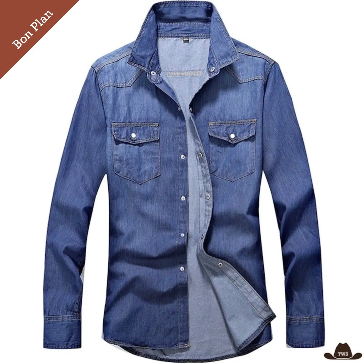 Chemise à Boutons Pressions Western - XL et 4XL - Bon Plan