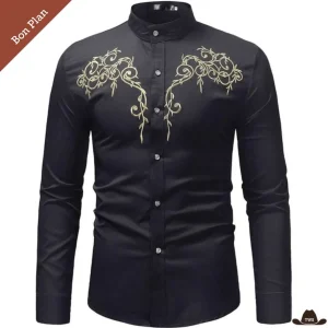 Chemise de Western Homme Noire - M - Bon Plan