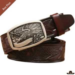 Ceinture Homme Gravée Cowboy - 105 cm - Bon Plan