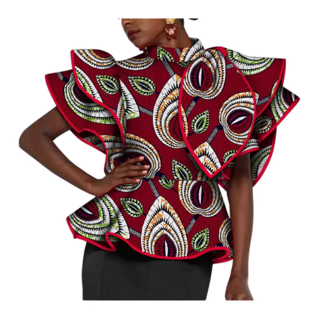 Chemise Africaine Avec Col Femme – Image 2