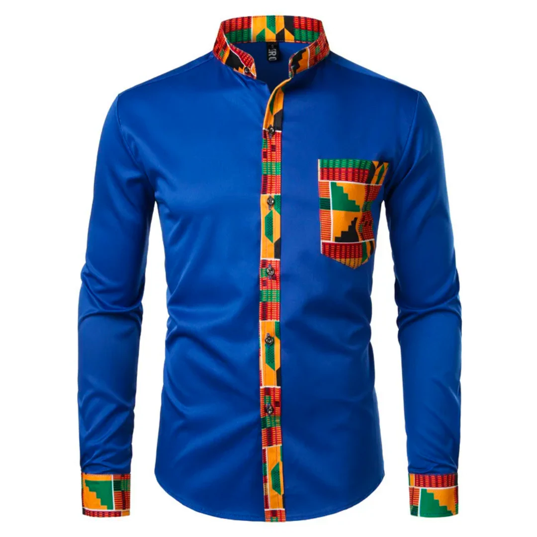 Chemise Africaine Bleue – Image 2