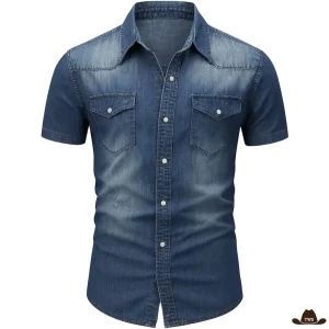 Chemise Western Jean Manches Courtes
