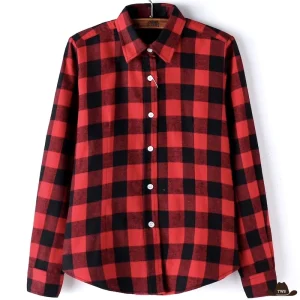 Chemise à Carreaux Femme Country Rouge