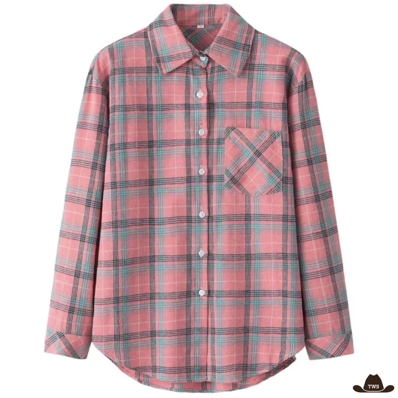 Chemise à Carreaux Femme Rose Western