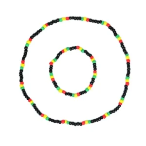 Collier Africain Homme Vert Jaune Rouge