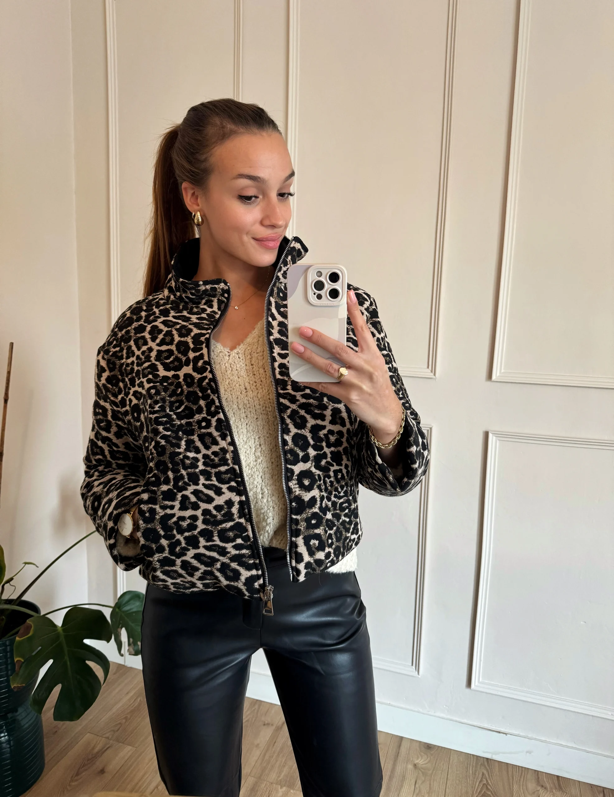 Bomber rembourré Leopard – Image 3