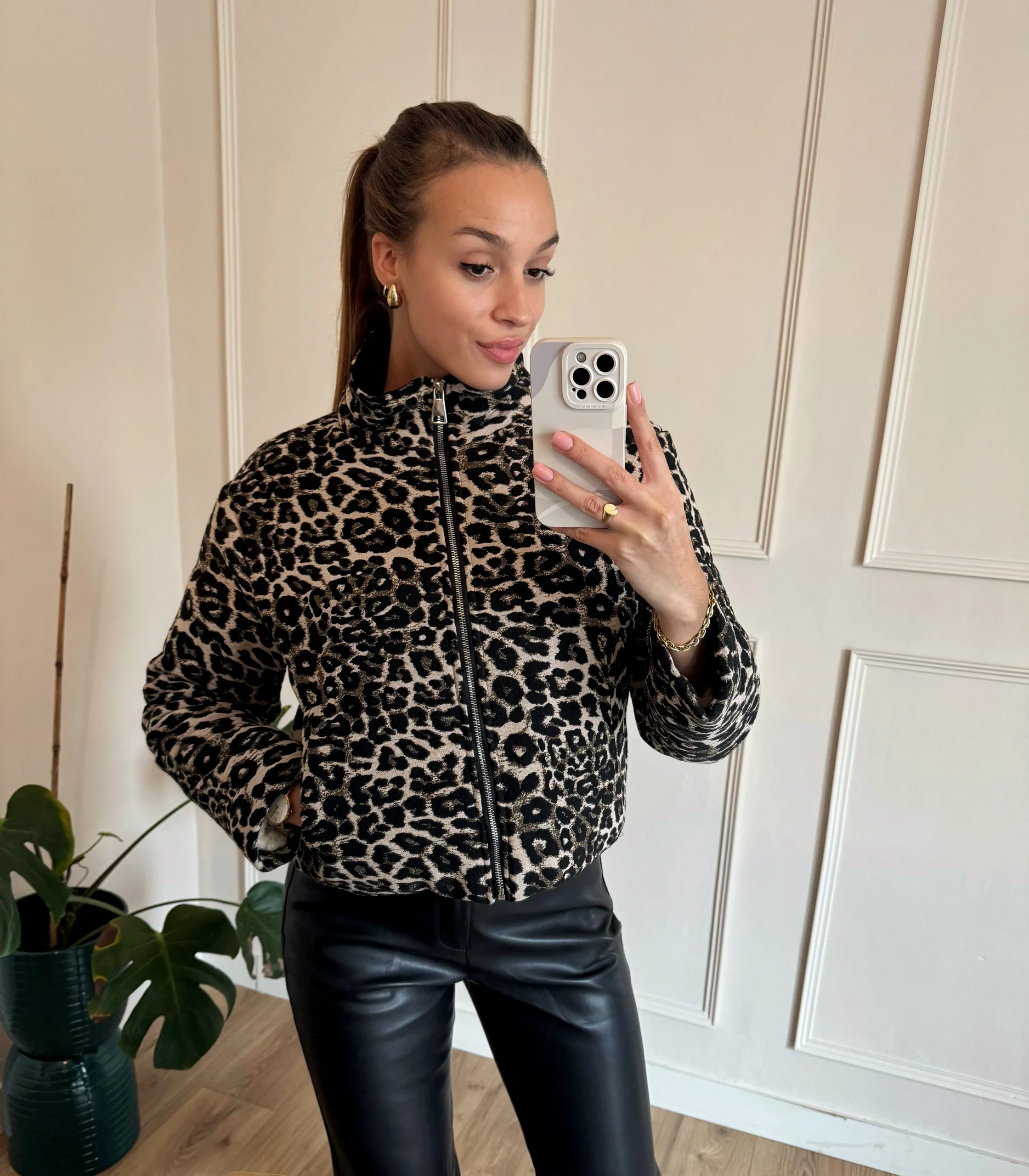Bomber rembourré Leopard – Image 2