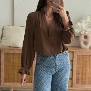 BLOUSE CAROLE MARRON
