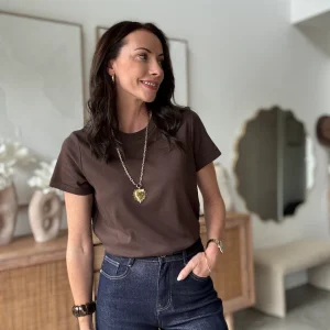 TEE SHIRT SOPHIA MARRON