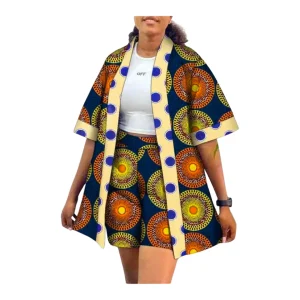 Kimono en Tissu Pagne Pour Femme