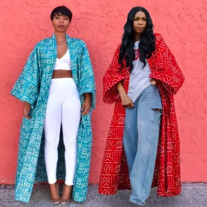 Longue Veste Wax Pour Femme Africaine