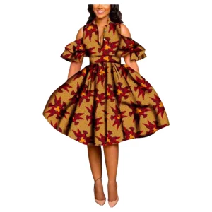 Robe de Cocktail en Pagne Africain