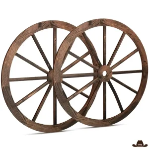 Roues de Charrette Décoratives en Bois