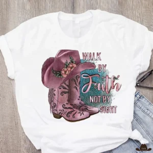 T-Shirt Blanc Country Femme