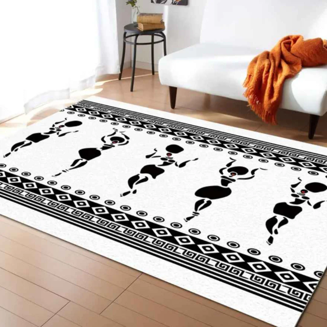 Tapis Blanc et Noir Africain – Image 2