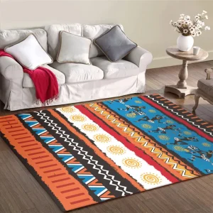 Tapis Coloré Type Africain Naïf