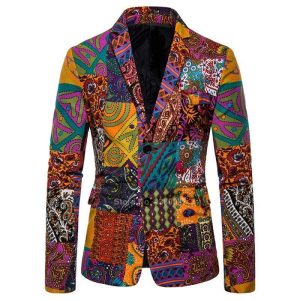 Veste Homme Colorée Tissu Africain