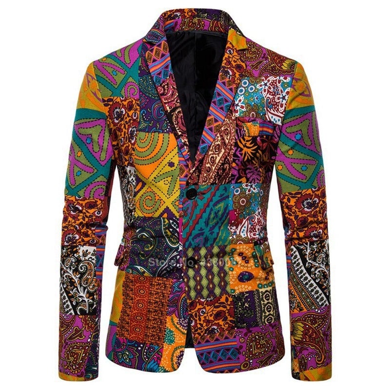 Veste Homme Colorée Tissu Africain – Image 2
