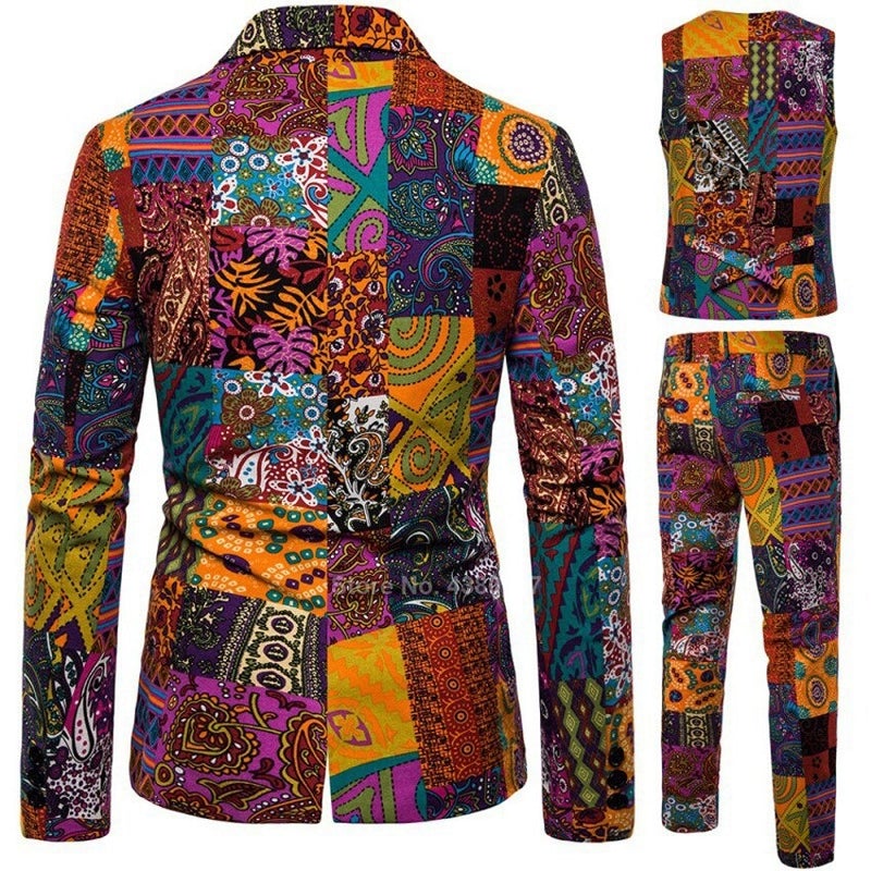 Veste Homme Colorée Tissu Africain – Image 3