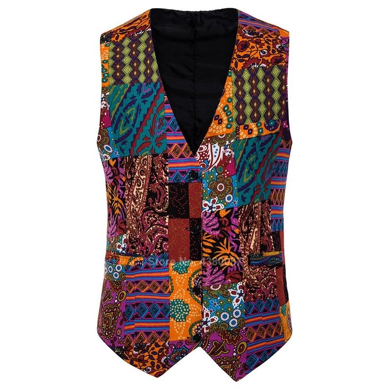 Veste Homme Colorée Tissu Africain – Image 5