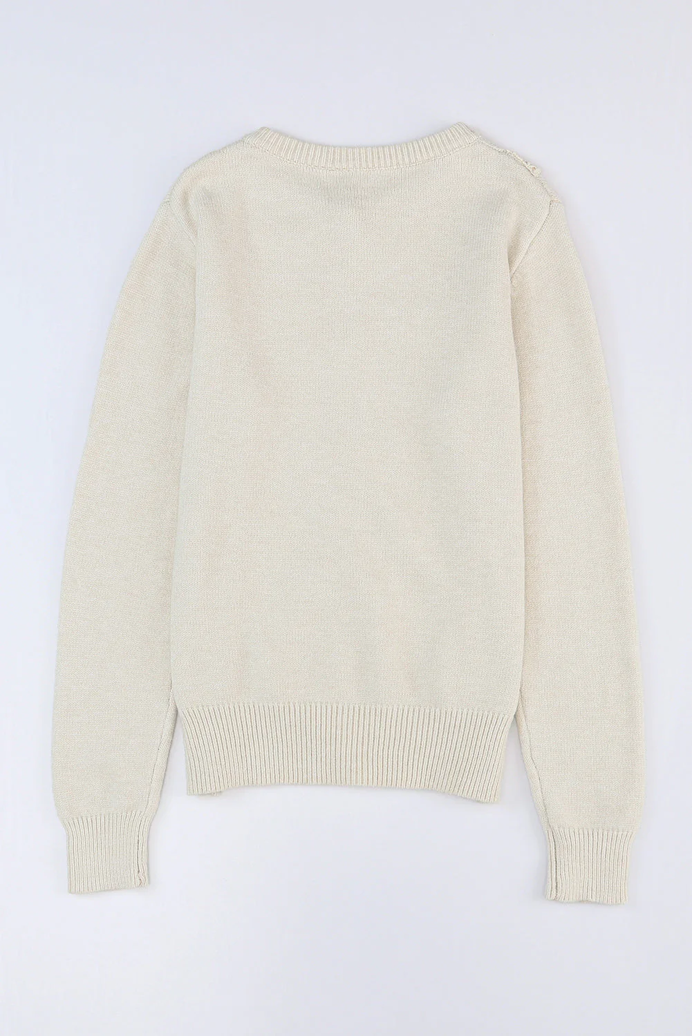 Cardigan boutonné côtelé à bordure en dentelle – Image 9