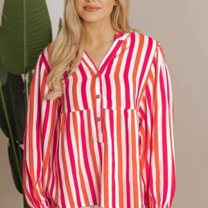 Blouse a col en V cranté a manches ballon