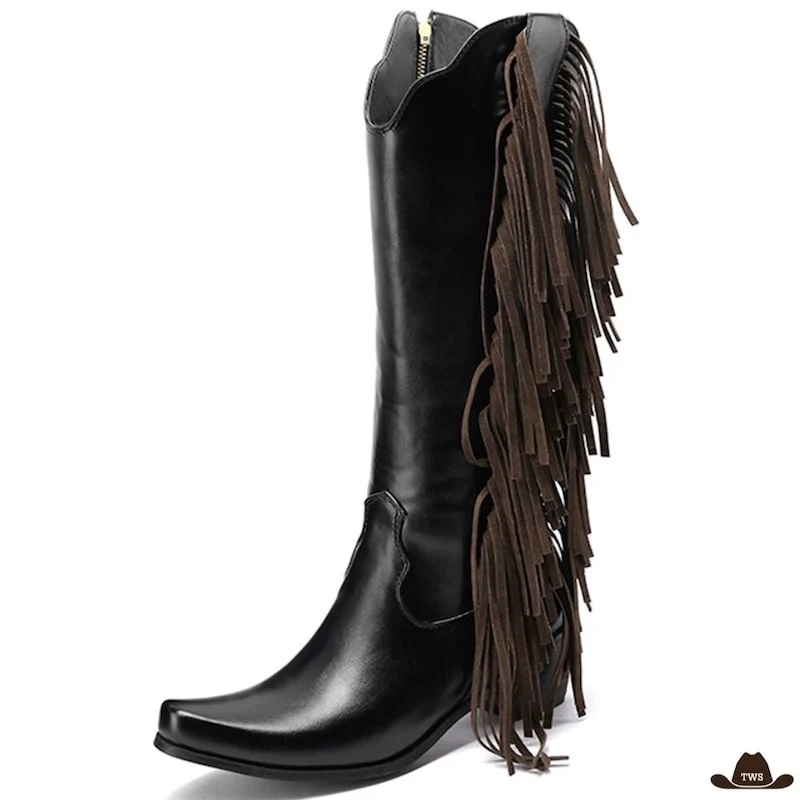 Bottes Country Blanches à Franges – Image 4