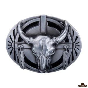 Boucle de Ceinture Western Homme Tête de Mort