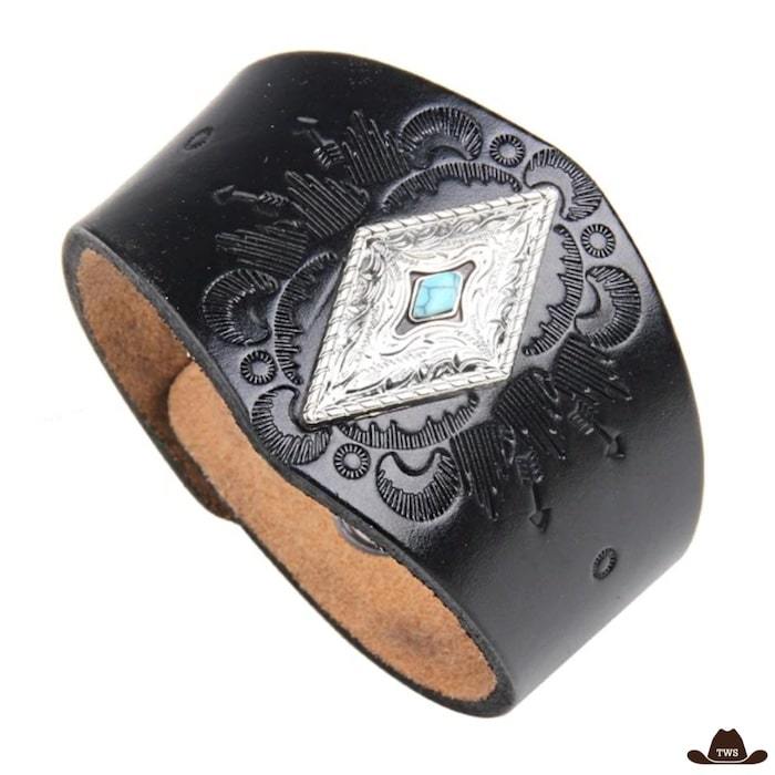 Bracelet Cuir Homme Large Vintage – Image 3