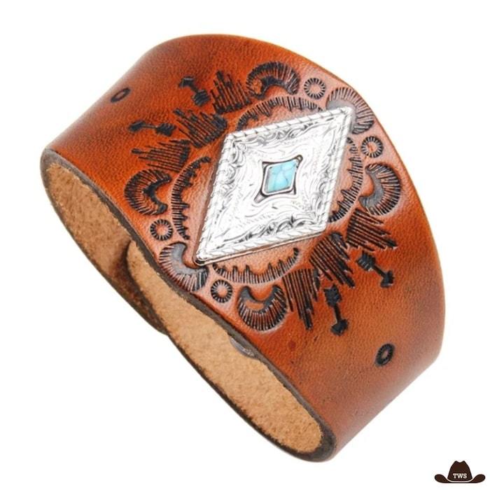 Bracelet Cuir Homme Large Vintage – Image 2