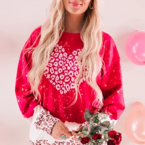 Sweat À Capuche Graphique Coeur Blanchi