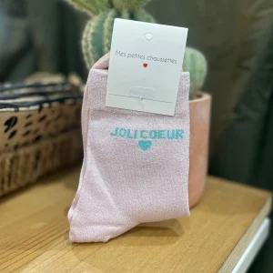 CHAUSSETTES JOLI COEUR ROSE PALE