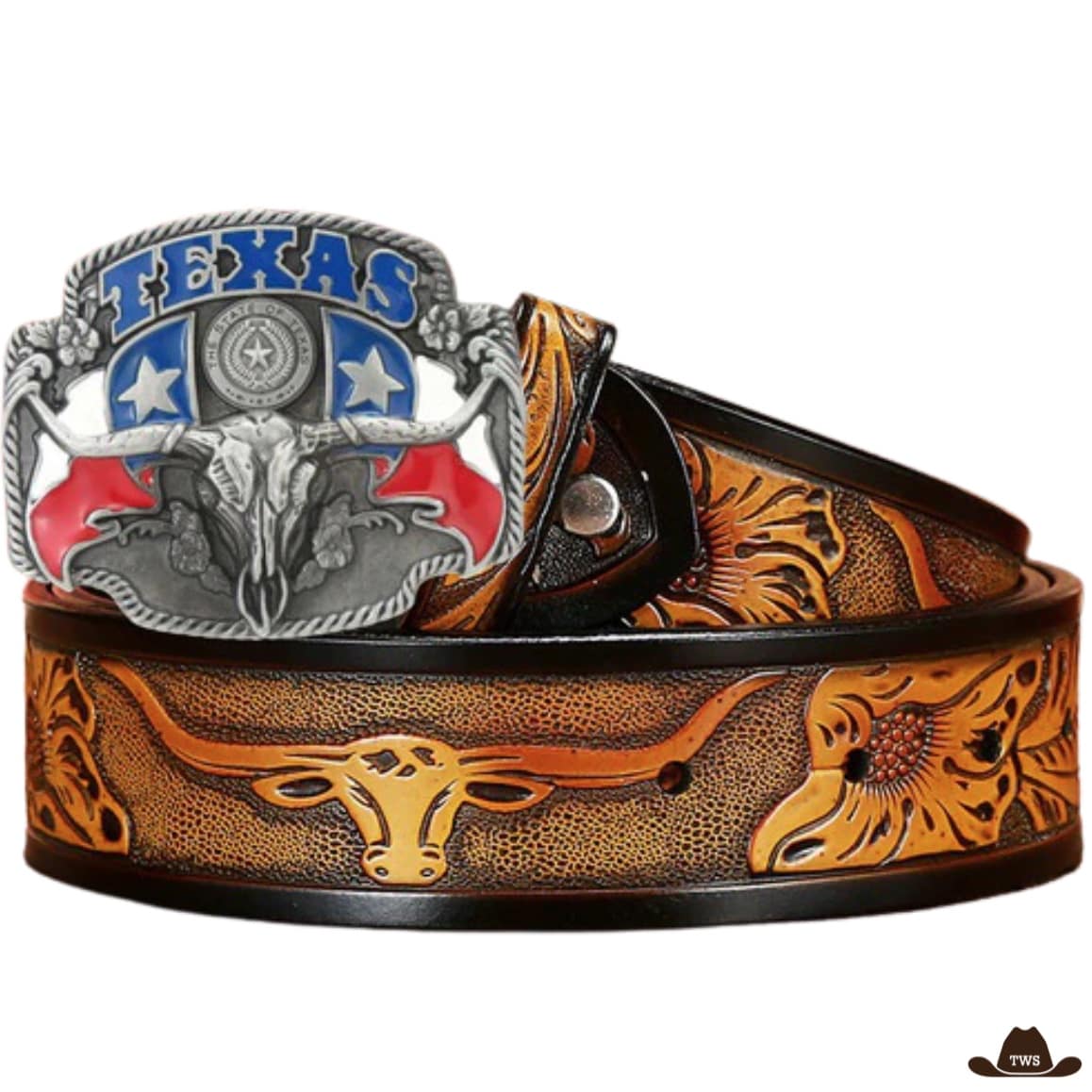 Ceinture Cuir Repoussé Western Artisanale